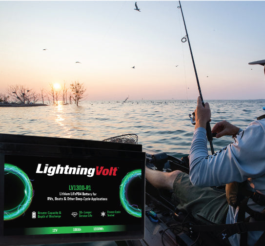 LightiningVolt Lithium Ion 12V Marine Battery